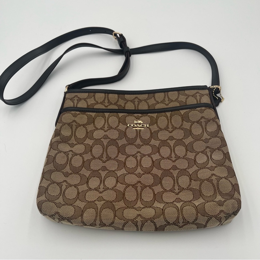 Coach Brown Crossbody Bag with Signature Monogram